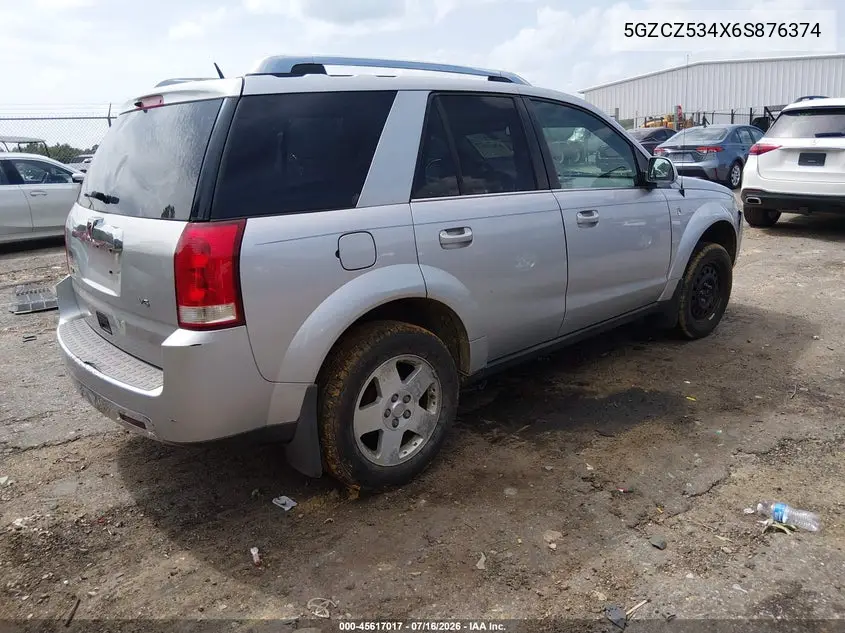 2006 Saturn Vue V6 VIN: 5GZCZ534X6S876374 Lot: 45617017