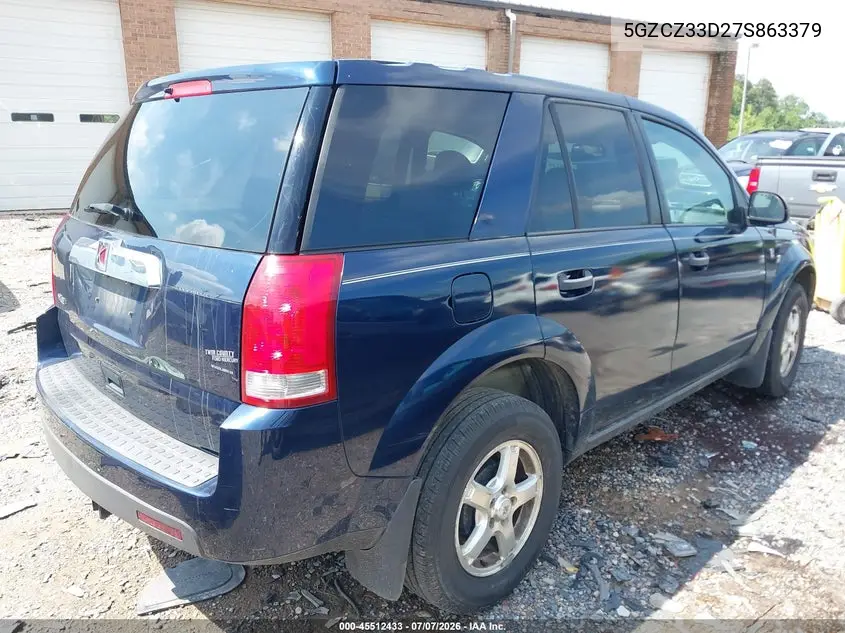 2007 Saturn Vue 4 Cyl VIN: 5GZCZ33D27S863379 Lot: 45512433