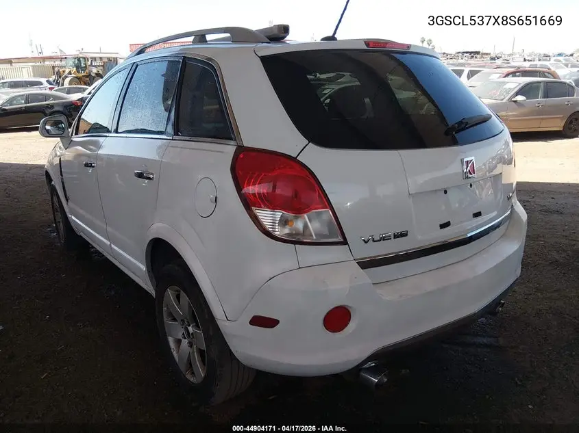 2008 Saturn Vue V6 Xr VIN: 3GSCL537X8S651669 Lot: 44904171