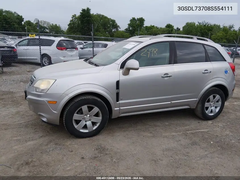 2008 Saturn Vue V6 Xr VIN: 3GSDL73708S554111 Lot: 45112498