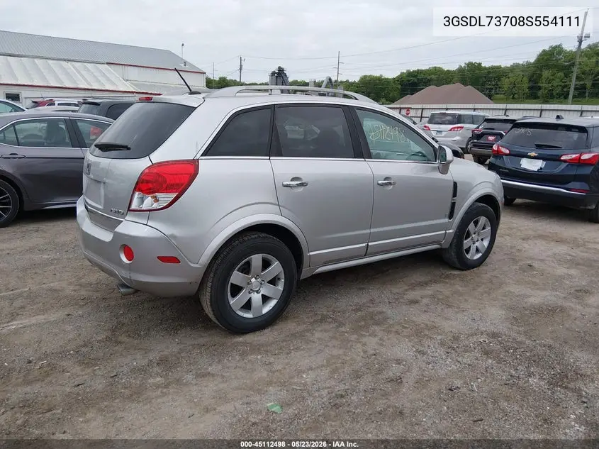 2008 Saturn Vue V6 Xr VIN: 3GSDL73708S554111 Lot: 45112498
