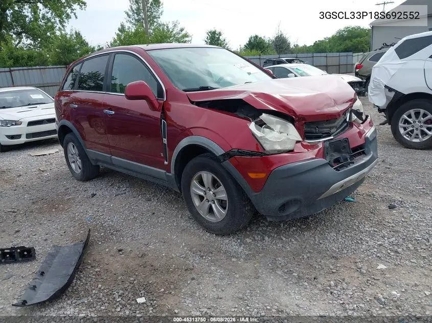 2008 Saturn Vue 4-Cyl Xe VIN: 3GSCL33P18S692552 Lot: 45313750