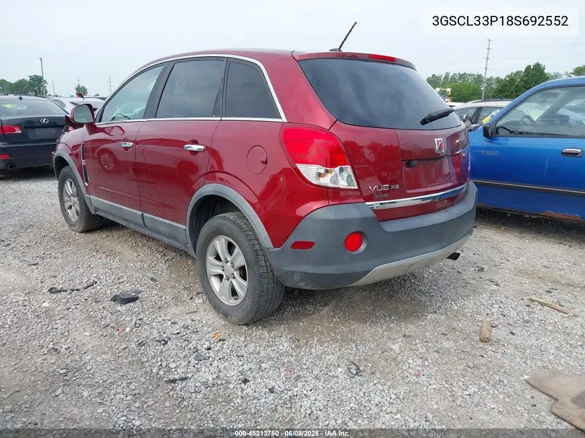 2008 Saturn Vue 4-Cyl Xe VIN: 3GSCL33P18S692552 Lot: 45313750