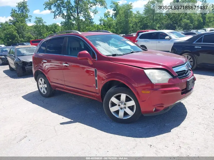 2008 Saturn Vue V6 Xr VIN: 3GSCL53718S671437 Lot: 45398635
