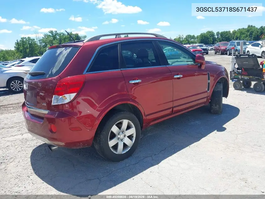 2008 Saturn Vue V6 Xr VIN: 3GSCL53718S671437 Lot: 45398635