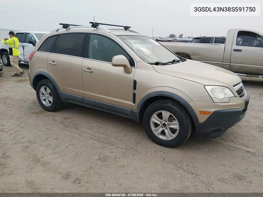 2008 Saturn Vue V6 Xe VIN: 3GSDL43N38S591750 Lot: 45444150