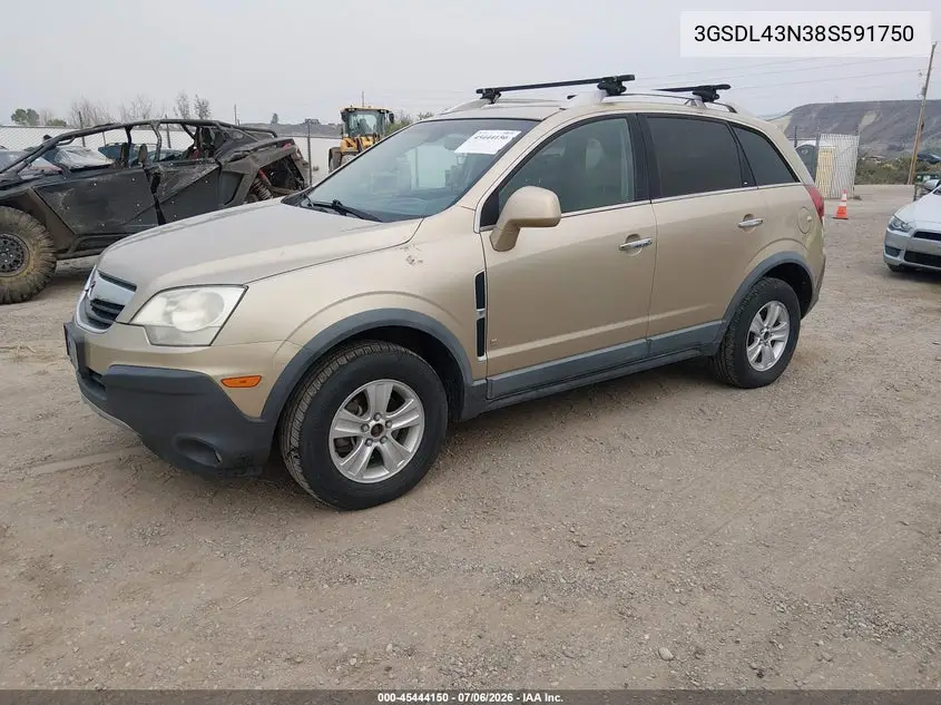 2008 Saturn Vue V6 Xe VIN: 3GSDL43N38S591750 Lot: 45444150