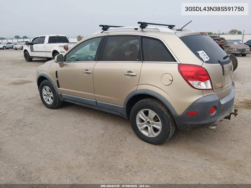 2008 Saturn Vue V6 Xe VIN: 3GSDL43N38S591750 Lot: 45444150