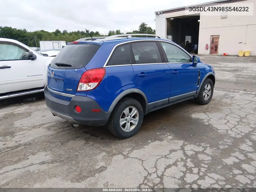 2008 Saturn Vue V6 Xe VIN: 3GSDL43N98S546232 Lot: 45451422