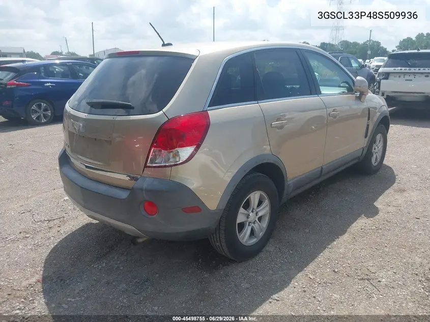 2008 Saturn Vue 4-Cyl Xe VIN: 3GSCL33P48S509936 Lot: 45498755