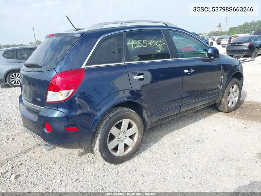2008 Saturn Vue V6 Xr VIN: 3GSCL53798S663246 Lot: 45554002