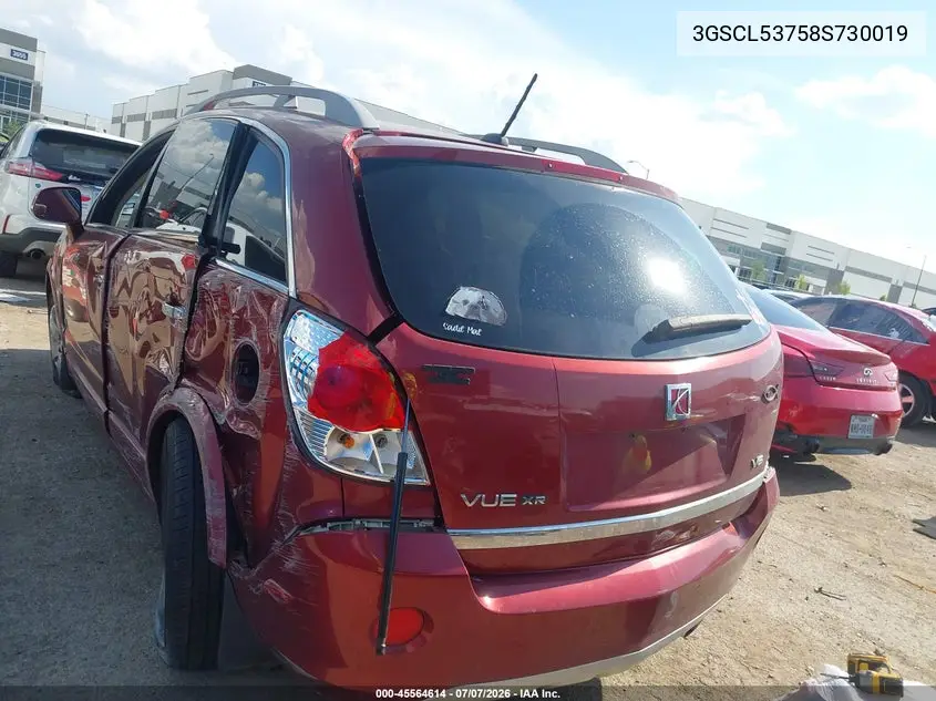2008 Saturn Vue V6 Xr VIN: 3GSCL53758S730019 Lot: 45564614