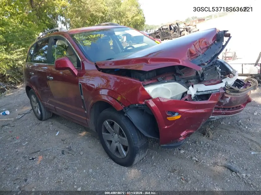 2008 Saturn Vue V6 Xr VIN: 3GSCL53718S636221 Lot: 45618072