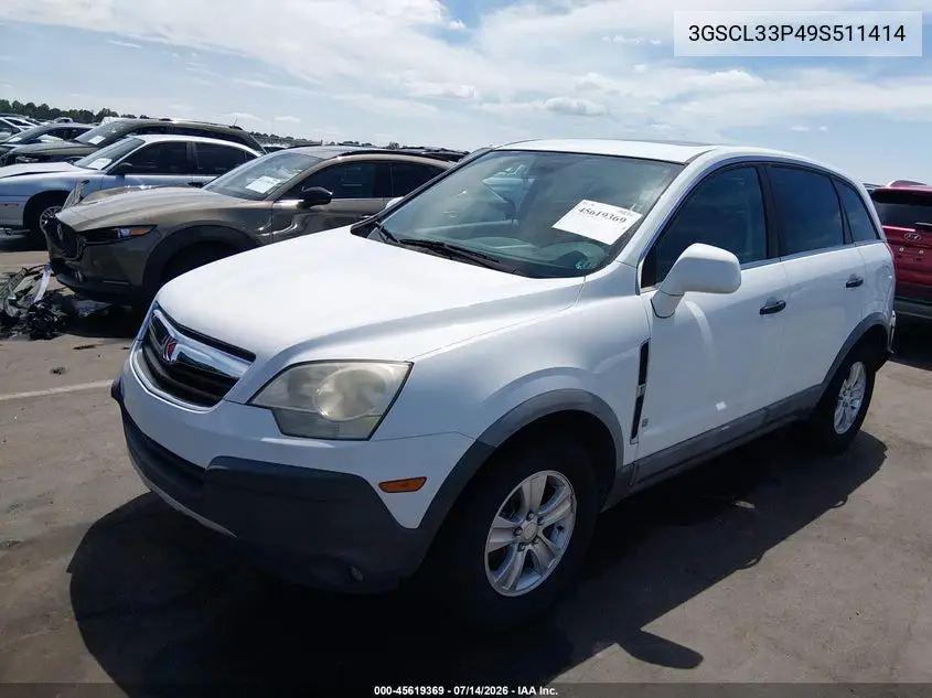 2009 Saturn Vue Xe VIN: 3GSCL33P49S511414 Lot: 45619369