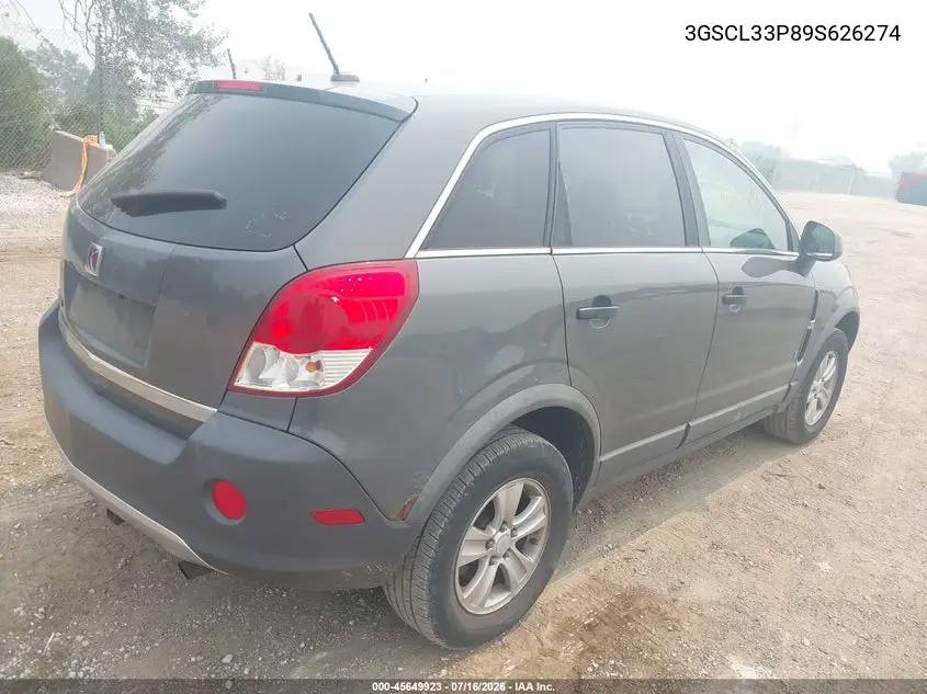 2009 Saturn Vue Xe VIN: 3GSCL33P89S626274 Lot: 45649923