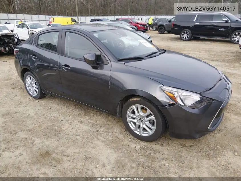 2016 Scion Ia VIN: 3MYDLBZV5GY140517 Lot: 44524485