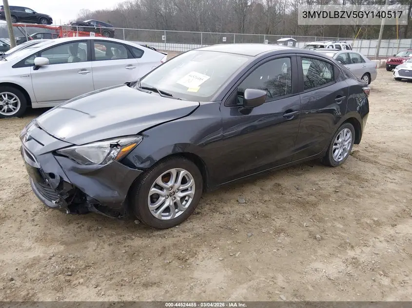 2016 Scion Ia VIN: 3MYDLBZV5GY140517 Lot: 44524485