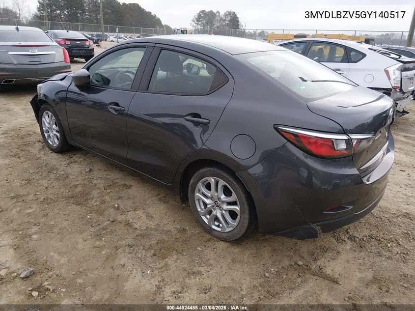 2016 Scion Ia VIN: 3MYDLBZV5GY140517 Lot: 44524485