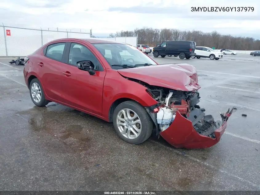 2016 Scion Ia VIN: 3MYDLBZV6GY137979 Lot: 44583246