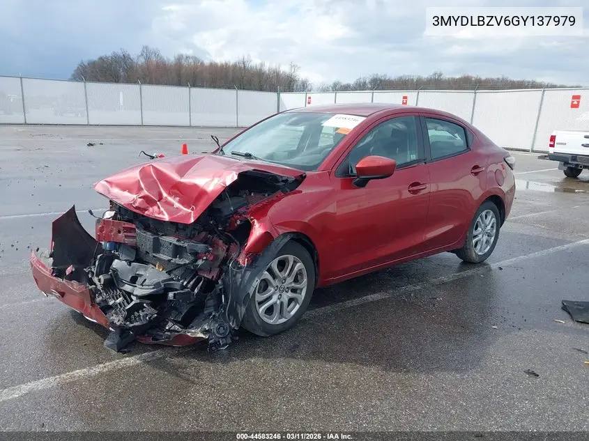 2016 Scion Ia VIN: 3MYDLBZV6GY137979 Lot: 44583246