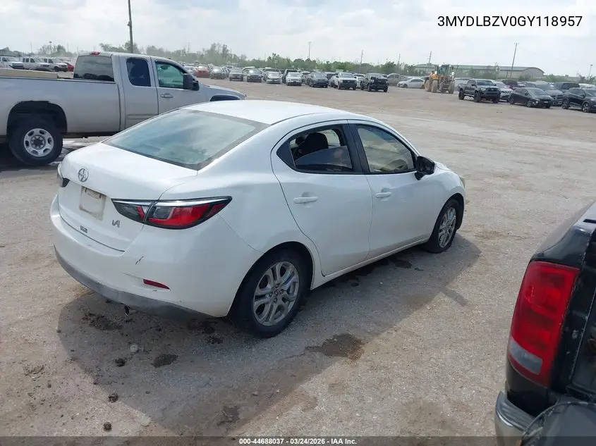 2016 Scion Ia VIN: 3MYDLBZV0GY118957 Lot: 44688037