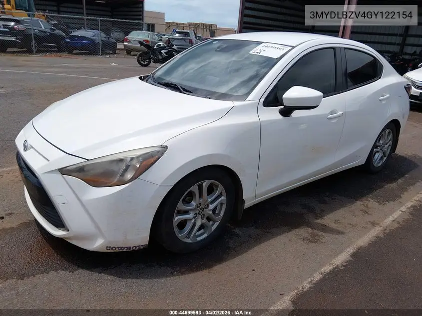 2016 Scion Ia VIN: 3MYDLBZV4GY122154 Lot: 44699593