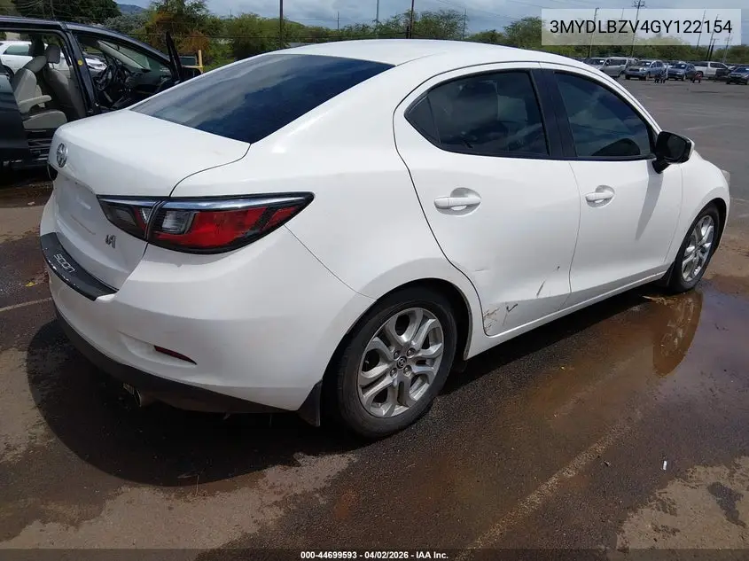 2016 Scion Ia VIN: 3MYDLBZV4GY122154 Lot: 44699593