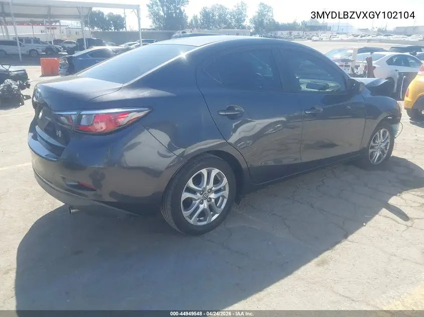 2016 Scion Ia VIN: 3MYDLBZVXGY102104 Lot: 44949548