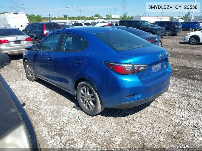 2016 Scion Ia VIN: 3MYDLBZV1GY120538 Lot: 45050866