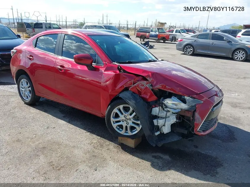 2016 Scion Ia VIN: 3MYDLBZV8GY116728 Lot: 45121898