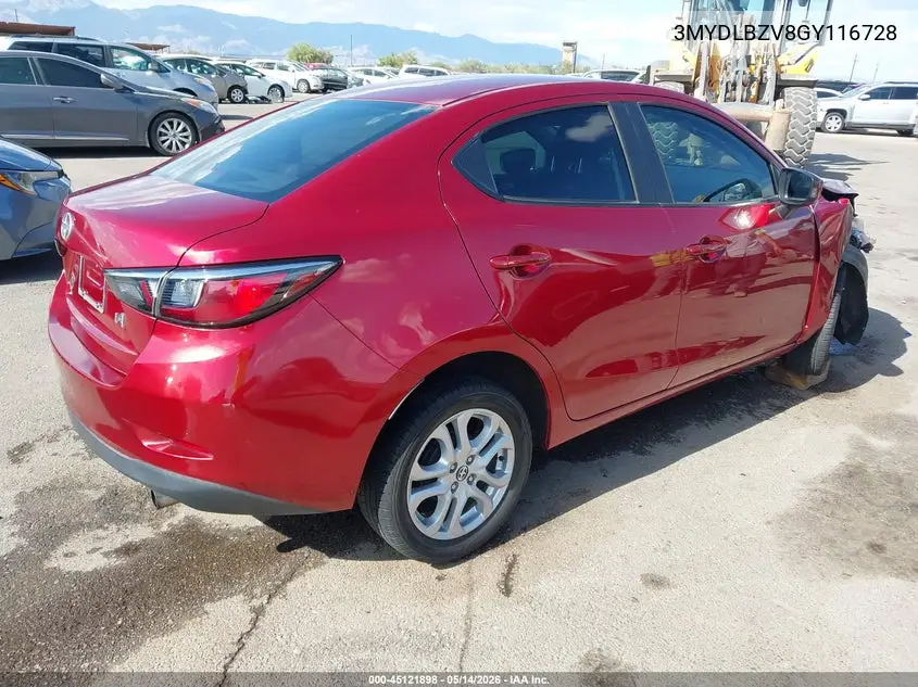 2016 Scion Ia VIN: 3MYDLBZV8GY116728 Lot: 45121898