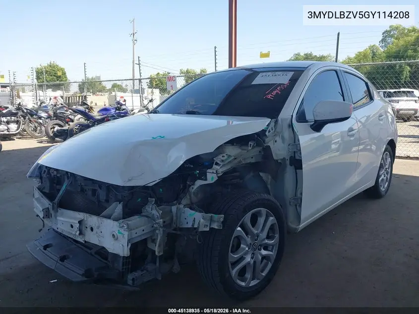 2016 Scion Ia VIN: 3MYDLBZV5GY114208 Lot: 45138935
