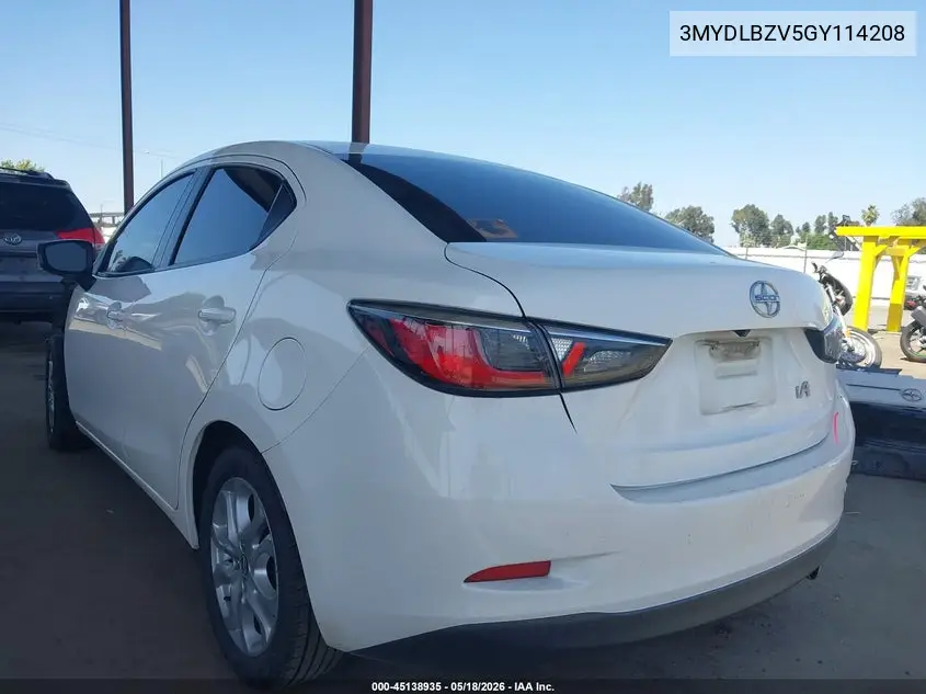 2016 Scion Ia VIN: 3MYDLBZV5GY114208 Lot: 45138935