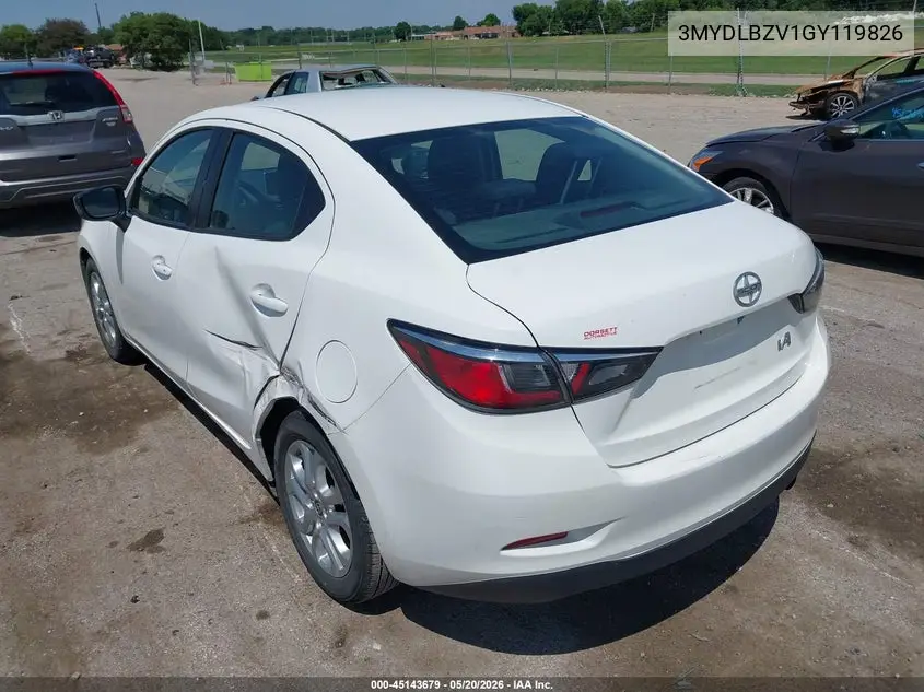 2016 Scion Ia VIN: 3MYDLBZV1GY119826 Lot: 45143679