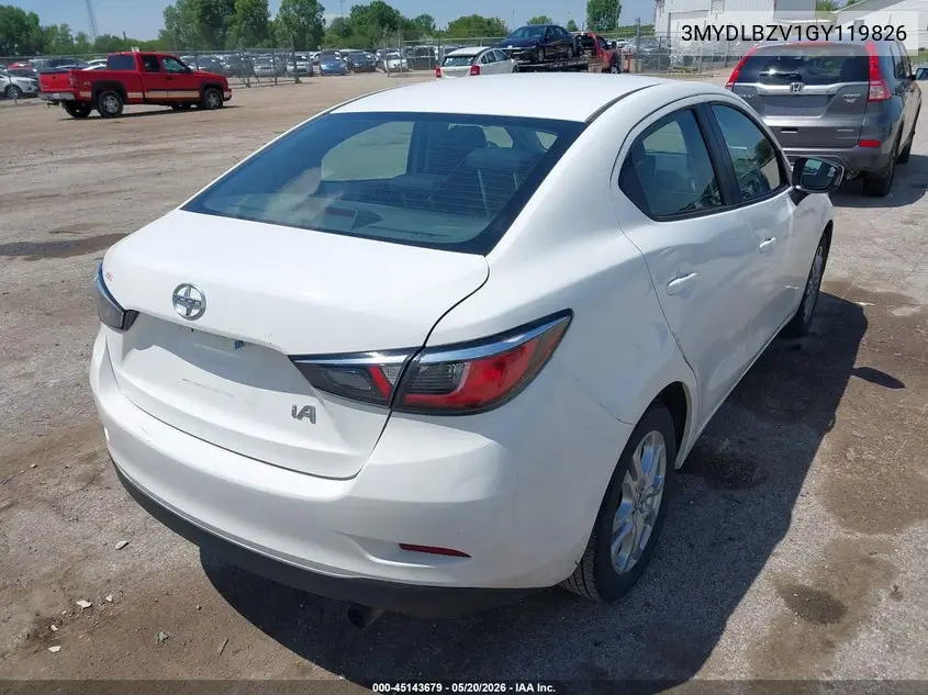 2016 Scion Ia VIN: 3MYDLBZV1GY119826 Lot: 45143679