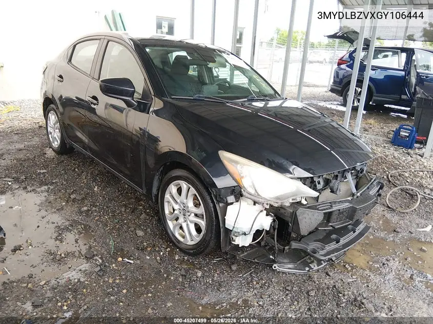 2016 Scion Ia VIN: 3MYDLBZVXGY106444 Lot: 45207499