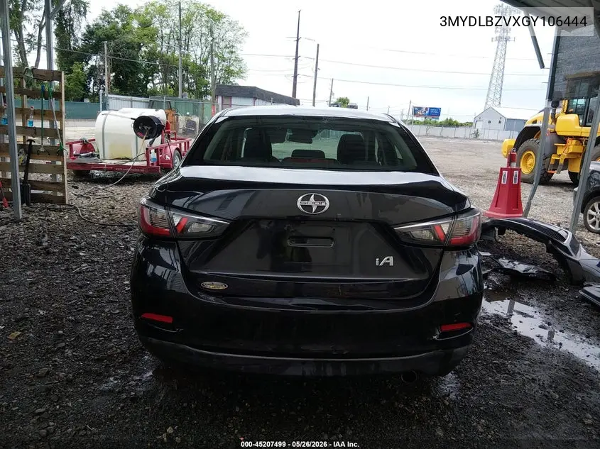 2016 Scion Ia VIN: 3MYDLBZVXGY106444 Lot: 45207499