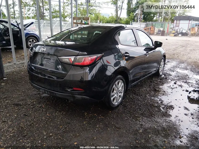 2016 Scion Ia VIN: 3MYDLBZVXGY106444 Lot: 45207499