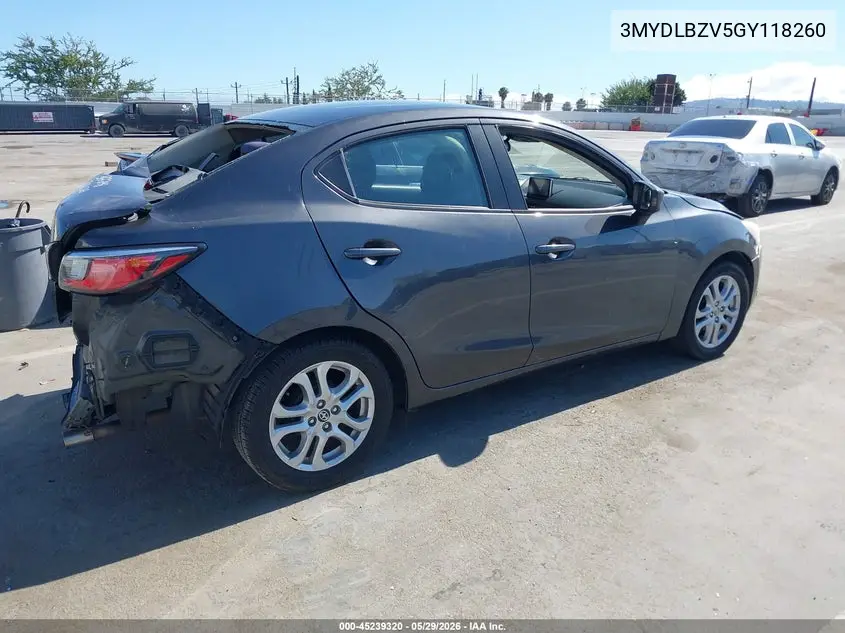 2016 Scion Ia VIN: 3MYDLBZV5GY118260 Lot: 45239320
