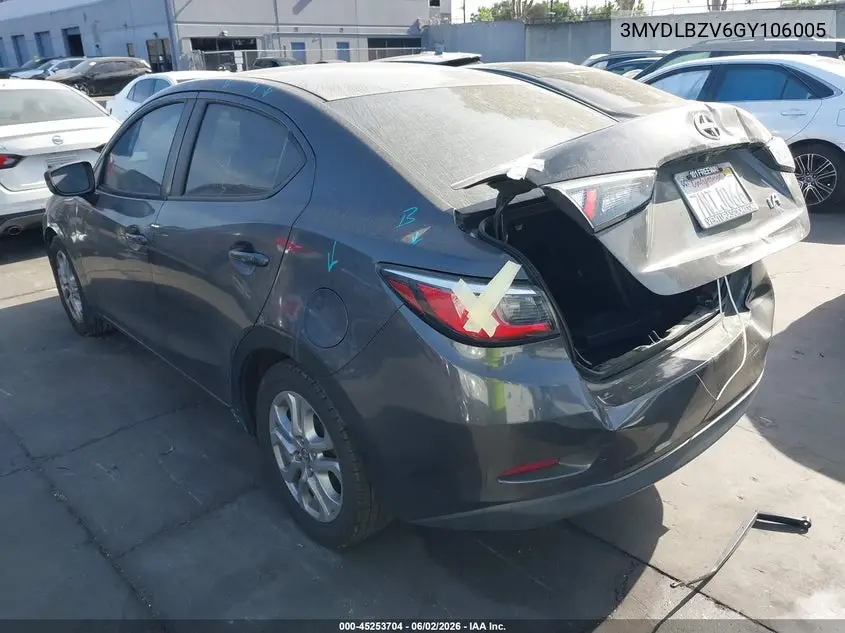 2016 Scion Ia VIN: 3MYDLBZV6GY106005 Lot: 45253704
