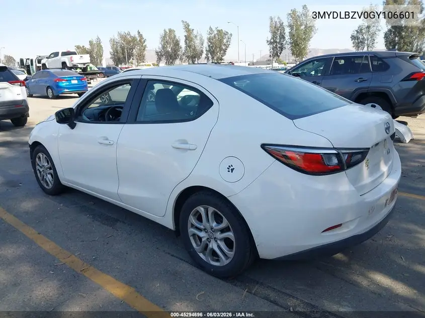 2016 Scion Ia VIN: 3MYDLBZV0GY106601 Lot: 45294696