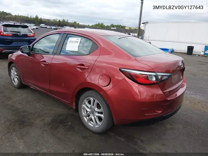 2016 Scion Ia VIN: 3MYDLBZV0GY127643 Lot: 45311558