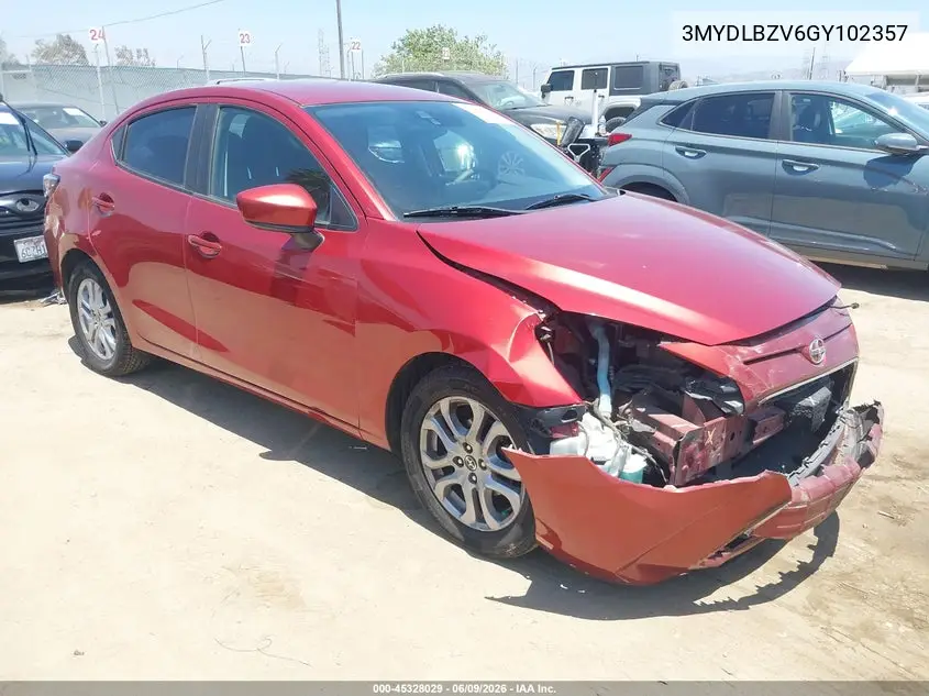 2016 Scion Ia VIN: 3MYDLBZV6GY102357 Lot: 45328029
