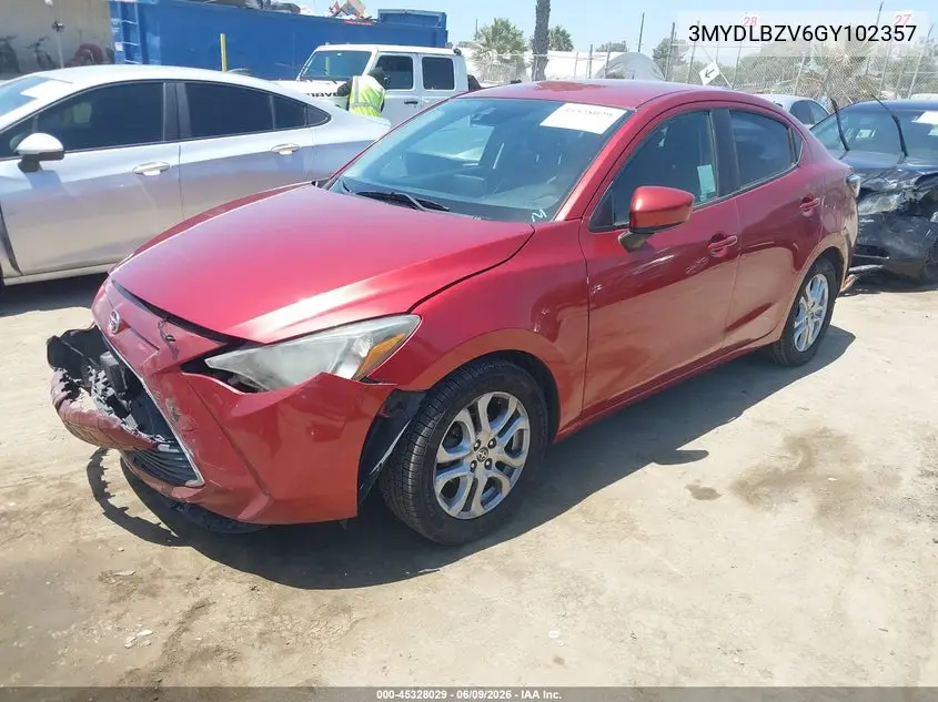 2016 Scion Ia VIN: 3MYDLBZV6GY102357 Lot: 45328029