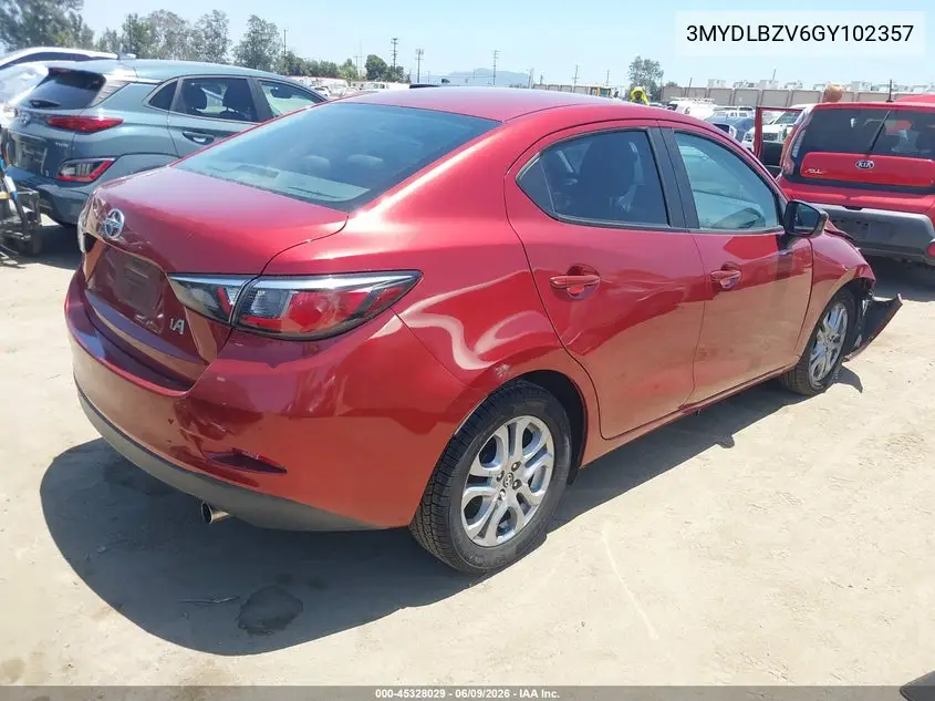 2016 Scion Ia VIN: 3MYDLBZV6GY102357 Lot: 45328029