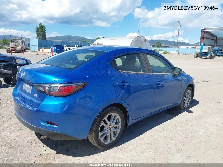 2016 Scion Ia VIN: 3MYDLBZV5GY139464 Lot: 45403779