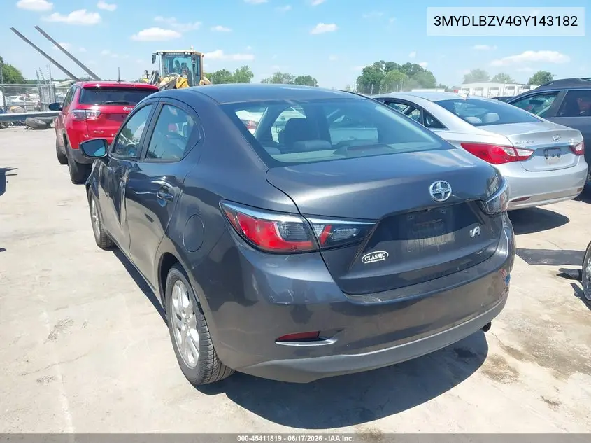 2016 Scion Ia VIN: 3MYDLBZV4GY143182 Lot: 45411819