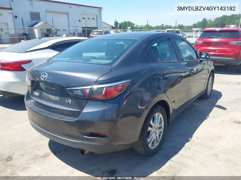 2016 Scion Ia VIN: 3MYDLBZV4GY143182 Lot: 45411819