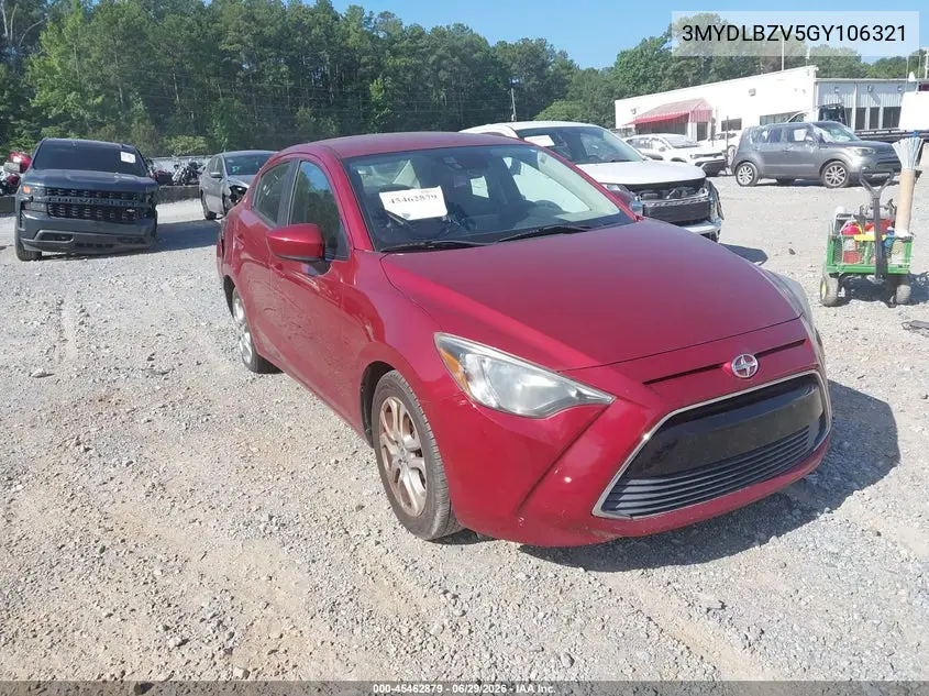 2016 Scion Ia VIN: 3MYDLBZV5GY106321 Lot: 45462879