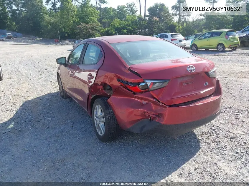 2016 Scion Ia VIN: 3MYDLBZV5GY106321 Lot: 45462879